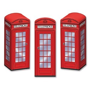 Phone Booth Favor Boxes, 3 Pack