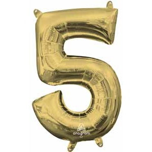 White Gold Number 5 Balloon, 16 Inch