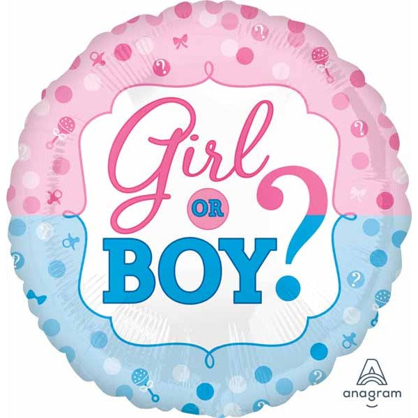GENDER REVEAL 18" HX RND S40 PKG