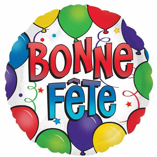 Bonne Fête Fun Birthday 18" Round Foil Balloon