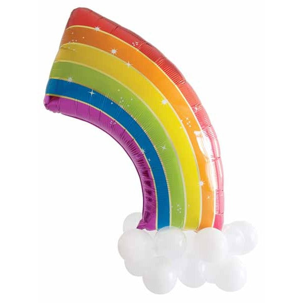 45-Inch Rainbow Foil Balloon Kit with Latex Accents