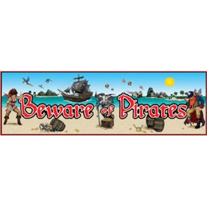 Beware of Pirates Sign Banner, 1 Pack