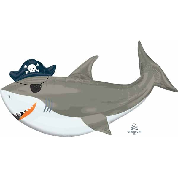 Ahoy Birthday Shark 41-Inch Shaped Foil Balloon