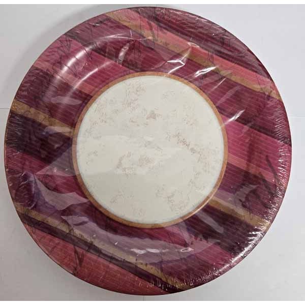 Merlot Stripe 10.5-Inch Dinner Plates, 8 Count