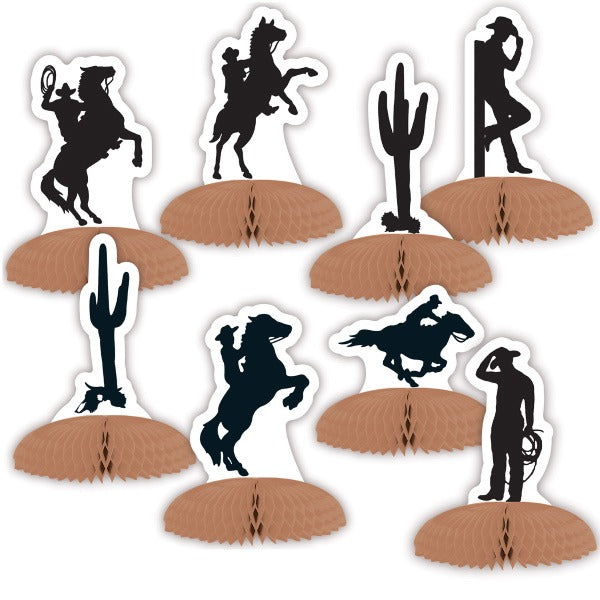 Western Silhouette Centerpieces, 8 Pack