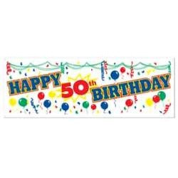 HAPPY 50TH BIRTHDAY BANNER 5' X 21"