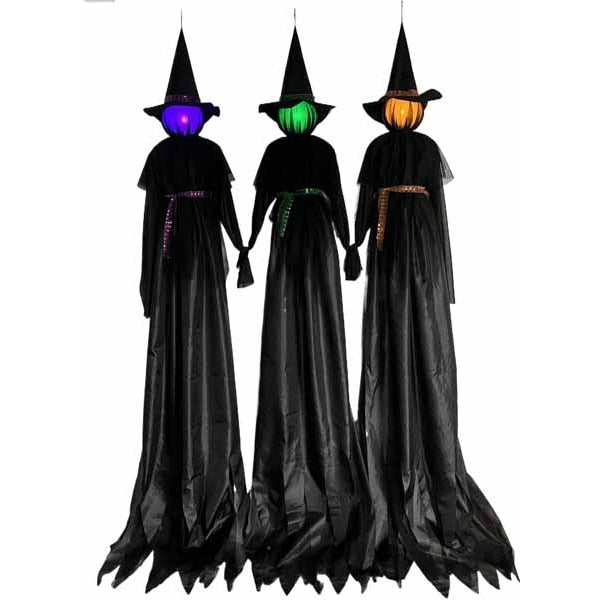 7 ft Light-Up Hanging Witch Halloween Decoration