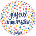 Prima French Birthday Confetti Foil Balloon, 18 Inch