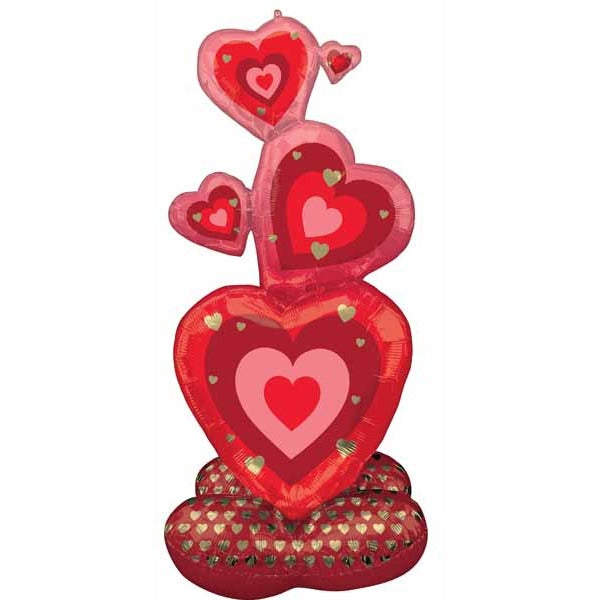 Stacking Hearts AirLoonz Foil Balloon, 55 Inch