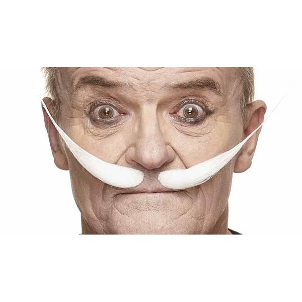 Large White Costume Moustache, 24 cm