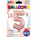 16" Rose Gold Number 5 Foil Balloon