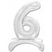 26-Inch Silver Stand Up Number 6 Balloon