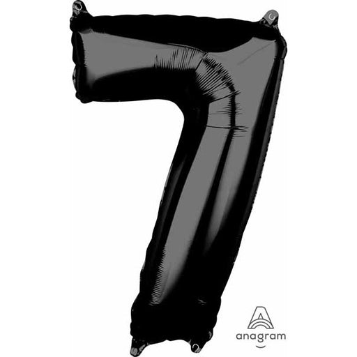 Black Number 7 Balloon, 26 Inch