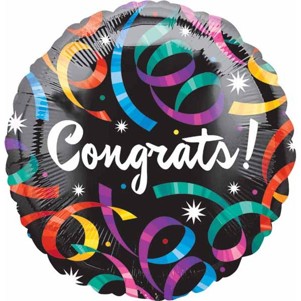 Congrats Streamers 18-Inch Foil Balloon