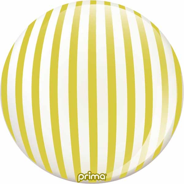 Prima Gold Stripe 20-Inch Sphere Balloon