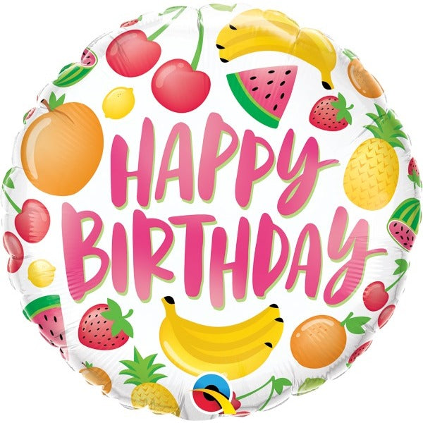 Birthday Fruits 18-Inch Round Foil Balloon