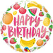Birthday Fruits 18-Inch Round Foil Balloon