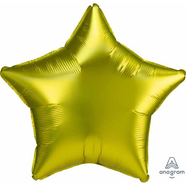 Lemon Yellow Satin Luxe Star Foil Balloon, 19 Inch