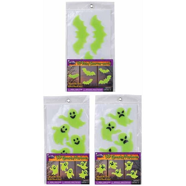 Glow in the Dark Window Cling, Assorted Designs
