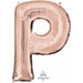 Rose Gold Letter P Balloon, 16 Inch