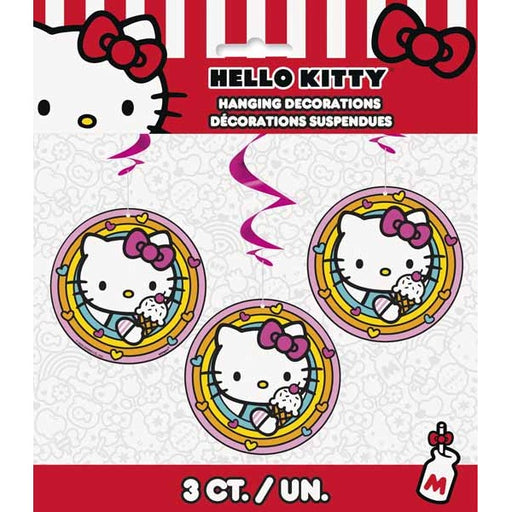 Hello Kitty 26-Inch Hanging Swirl Decorations, 3-Pack