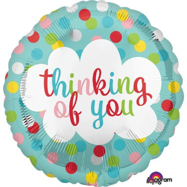 Thinking of You Dots 18-Inch Round Foil Balloon