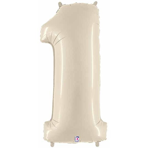 Megaloon Number 1 Balloon in White Sand, 34 Inch