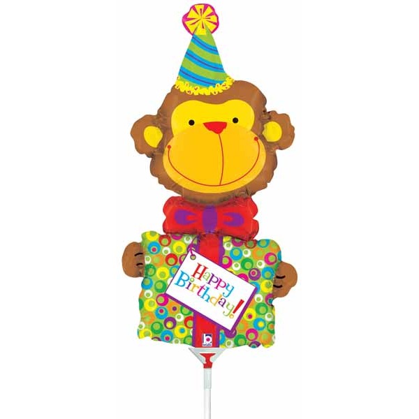 Birthday Monkey 14-Inch Mini Shape Foil Balloon