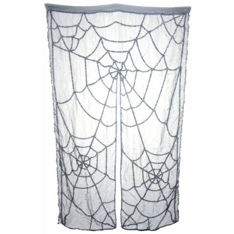 Black Curtain with Black Web Halloween Decoration