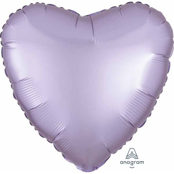 18" Pastel Lilac Satin Luxe Heart Foil Balloon