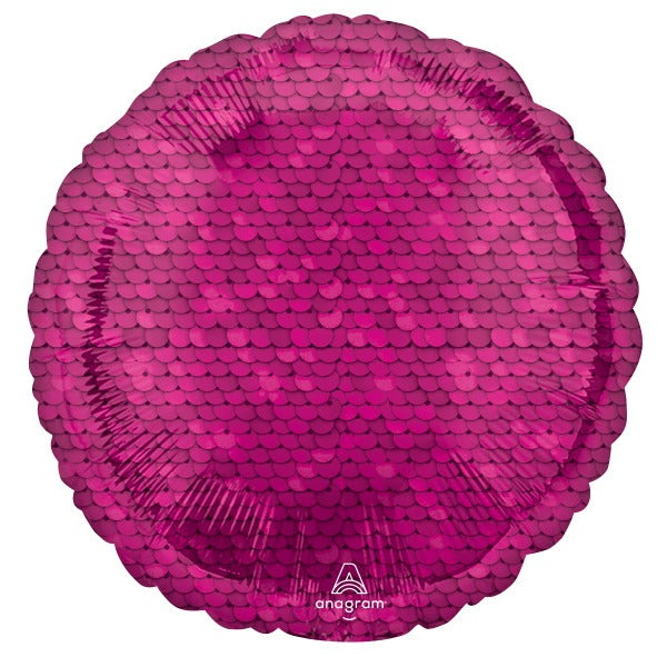 Bright Pink Sequins 18" Round Foil Balloon