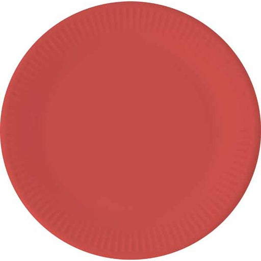 Solid Red 9-Inch Paper Plates, 8 Pack