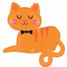31-Inch Orange Tabby Cat Shaped Foil Balloon