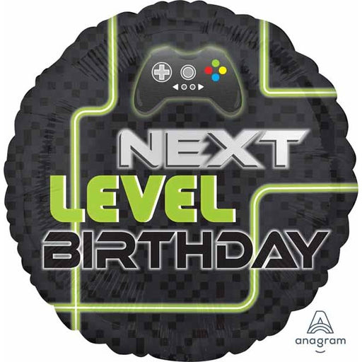 Level Up Birthday 18-Inch Round Foil Balloon