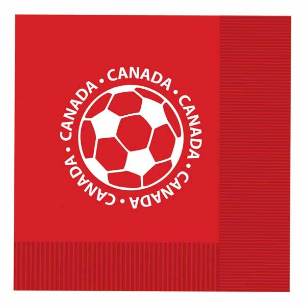 Canada Soccer 2-Ply Lunch Napkins, 16-Pack