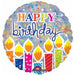 Shimmer Birthday Candles 18-Inch Round Foil Balloon