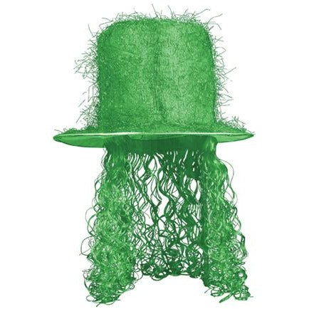 Tinsel Top Hat with Curly Wig