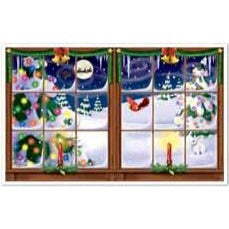 Snowy Christmas Insta-View Window Decoration, 38 x 62 Inches