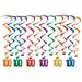 100th Birthday Assorted Hanging Whirls, 12 Count