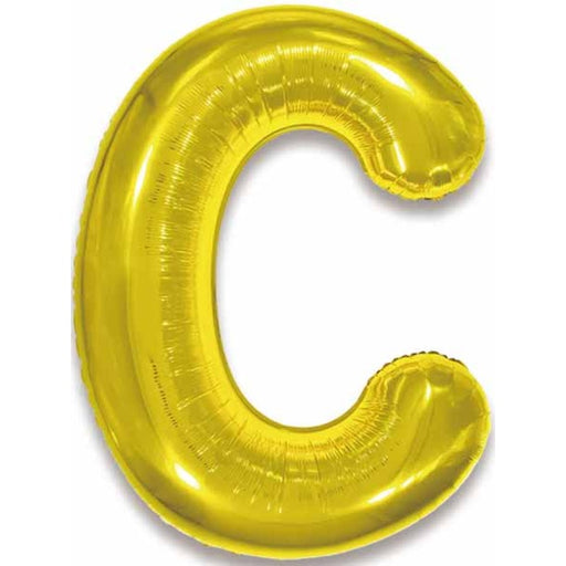 34-Inch Gold Letter C Foil Balloon
