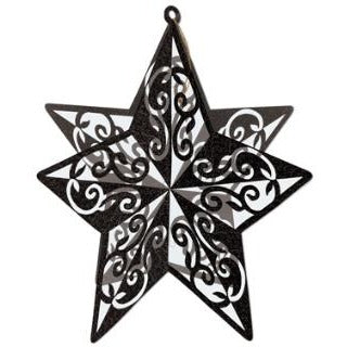 Black 3D Glittered Star Centerpieces