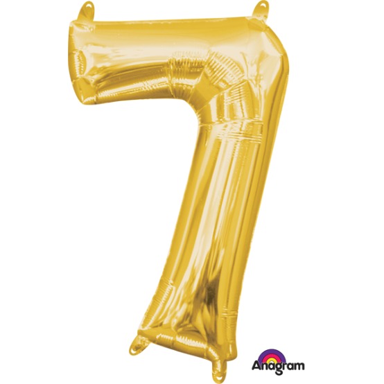 Gold Number 7 Balloon, 16 Inch