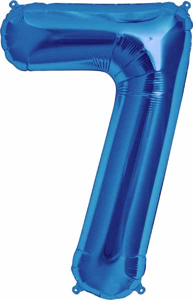 34-Inch Blue Number 7 Balloon