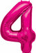34-Inch Magenta Number 4 Balloon