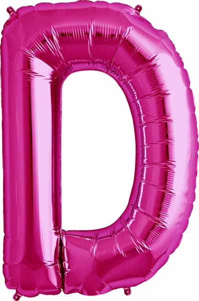 34-Inch Magenta Letter D Balloon