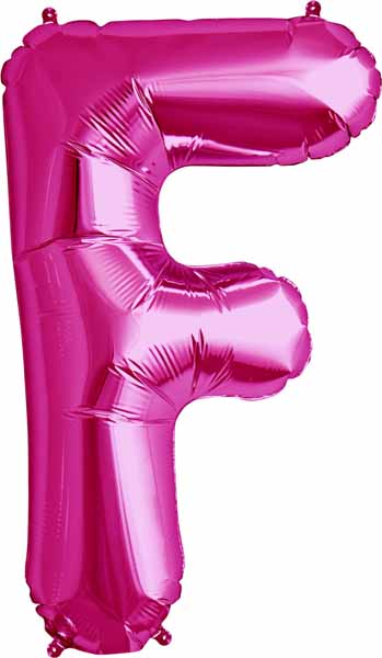 34-Inch Magenta Letter F Balloon