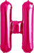 34-Inch Magenta Letter H Balloon