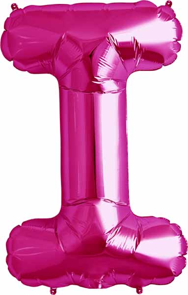 34 Inch Magenta Letter I Balloon