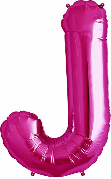 34 Inch Magenta Letter J Balloon