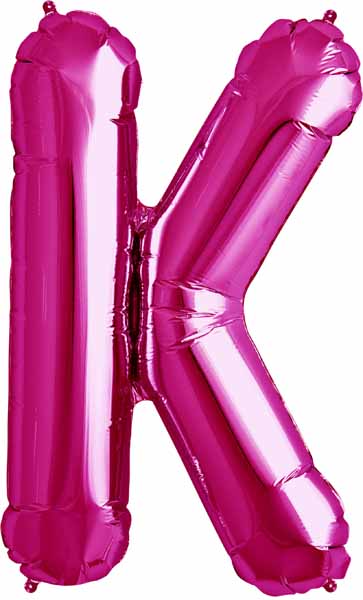 34-Inch Magenta Letter K Balloon